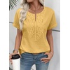 image:imageEVALESS Womens Tops Summer Trendy Dressy Casual Boho V Neck Short Sleeve Shirts Work Business Cute Loose BlousesYellow