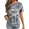 image:imageEVALESS Womens Summer Tops Casual Graphic Tees Crewneck Short Sleeve Shirts Spring 2026 Fashion T Shirts3a Light Gray Camo