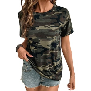 image:imageEVALESS Womens Summer Tops Casual Graphic Tees Crewneck Short Sleeve Shirts Spring 2026 Fashion T Shirts5a Green Camo