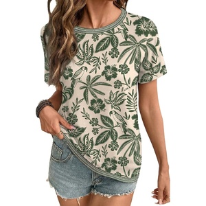 image:imageEVALESS Womens Summer Tops Casual Graphic Tees Crewneck Short Sleeve Shirts Spring 2026 Fashion T ShirtsGreen Floral