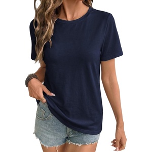 image:imageEVALESS Womens Summer Tops Casual Graphic Tees Crewneck Short Sleeve Shirts Spring 2026 Fashion T ShirtsY Navy Blue