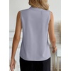 image:imageEVALESS Blouses for Women Dressy Casual Summer Button Down Shirts Business Work Sleeveless Tank TopsBeau Blue