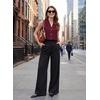 image:imageEVALESS Blouses for Women Dressy Casual Summer Button Down Shirts Business Work Sleeveless Tank TopsBurgundy