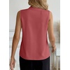 image:imageEVALESS Blouses for Women Dressy Casual Summer Button Down Shirts Business Work Sleeveless Tank TopsMineral Red