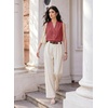 image:imageEVALESS Blouses for Women Dressy Casual Summer Button Down Shirts Business Work Sleeveless Tank TopsMineral Red