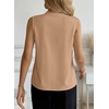 image:imageEVALESS Blouses for Women Dressy Casual Summer Button Down Shirts Business Work Sleeveless Tank TopsParchment