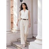image:imageEVALESS Blouses for Women Dressy Casual Summer Button Down Shirts Business Work Sleeveless Tank TopsWhite