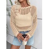 image:imageEVALESS Off The Shoulder Loose Knit Summer Sweater for Women Beach Vacation Clothes for Women Trendy 2026A Beige