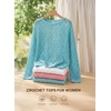 image:imageEVALESS Off The Shoulder Loose Knit Summer Sweater for Women Beach Vacation Clothes for Women Trendy 2026A Light Blue
