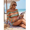 image:imageEVALESS Off The Shoulder Loose Knit Summer Sweater for Women Beach Vacation Clothes for Women Trendy 2026Orange Stripe