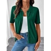 image:imageEVALESS Wool Blend Cardigan Sweaters for Women Lightweight Short Sleeve Cardigans Summer Outfits Trendy Button Down SweaterDark Green