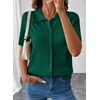image:imageEVALESS Wool Blend Cardigan Sweaters for Women Lightweight Short Sleeve Cardigans Summer Outfits Trendy Button Down SweaterDark Green
