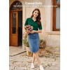 image:imageEVALESS Wool Blend Cardigan Sweaters for Women Lightweight Short Sleeve Cardigans Summer Outfits Trendy Button Down SweaterDark Green