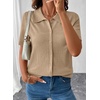 image:imageEVALESS Wool Blend Cardigan Sweaters for Women Lightweight Short Sleeve Cardigans Summer Outfits Trendy Button Down SweaterOatmeal