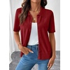 image:imageEVALESS Wool Blend Cardigan Sweaters for Women Lightweight Short Sleeve Cardigans Summer Outfits Trendy Button Down SweaterRed