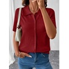 image:imageEVALESS Wool Blend Cardigan Sweaters for Women Lightweight Short Sleeve Cardigans Summer Outfits Trendy Button Down SweaterRed