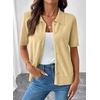image:imageEVALESS Wool Blend Cardigan Sweaters for Women Lightweight Short Sleeve Cardigans Summer Outfits Trendy Button Down SweaterYellow