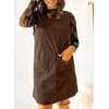 image:imageEVALESS Fall Dresses for Women 2026 Casual Corduroy Overall Dress Sleeveless Pinafore Mini Dress Jumper Dresses with PocketsBrown