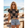 image:imageEVALESS Sweater Vest Women Short Sleeve Leopard Print Tops Fall Clothes  Womens Sweaters Crewneck Color Block Lightweight Casual 2026Black
