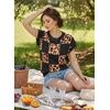 image:imageEVALESS Sweater Vest Women Short Sleeve Leopard Print Tops Fall Clothes  Womens Sweaters Crewneck Color Block Lightweight Casual 2026Black
