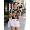 image:imageEVALESS Sweater Vest Women Short Sleeve Leopard Print Tops Fall Clothes  Womens Sweaters Crewneck Color Block Lightweight Casual 2026Black