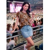 image:imageEVALESS Sweater Vest Women Short Sleeve Leopard Print Tops Fall Clothes  Womens Sweaters Crewneck Color Block Lightweight Casual 2026Coffee