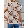 image:imageEVALESS Sweater Vest Women Short Sleeve Leopard Print Tops Fall Clothes  Womens Sweaters Crewneck Color Block Lightweight Casual 2026Light Grey