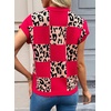 image:imageEVALESS Sweater Vest Women Short Sleeve Leopard Print Tops Fall Clothes  Womens Sweaters Crewneck Color Block Lightweight Casual 2026Red