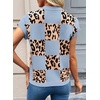 image:imageEVALESS Sweater Vest Women Short Sleeve Leopard Print Tops Fall Clothes  Womens Sweaters Crewneck Color Block Lightweight Casual 2026Sky Blue