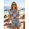 image:imageEVALESS Sweater Vest Women Short Sleeve Leopard Print Tops Fall Clothes  Womens Sweaters Crewneck Color Block Lightweight Casual 2026Sky Blue