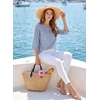 image:imageEVALESS 34 Length Sleeve Womens Tops Summer Boho Lace V Neck Shirts Trendy Dressy Casual Work Cute Blouses Vacation ClothesBeau Blue