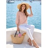 image:imageEVALESS 34 Length Sleeve Womens Tops Summer Boho Lace V Neck Shirts Trendy Dressy Casual Work Cute Blouses Vacation ClothesFushia