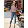 image:imageEVALESS 34 Length Sleeve Womens Tops Summer Boho Lace V Neck Shirts Trendy Dressy Casual Work Cute Blouses Vacation ClothesRose Tan