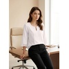 image:imageEVALESS 34 Length Sleeve Womens Tops Summer Boho Lace V Neck Shirts Trendy Dressy Casual Work Cute Blouses Vacation ClothesWhite