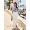 image:imageEVALESS Womens Pants Summer High Waist Wide Leg Palazzo Pants Casual Trousers Beach Travel Vacation Outfits1a White