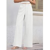 image:imageEVALESS Womens Pants Summer High Waist Wide Leg Palazzo Pants Casual Trousers Beach Travel Vacation Outfits1a White