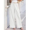 image:imageEVALESS Womens Pants Summer High Waist Wide Leg Palazzo Pants Casual Trousers Beach Travel Vacation Outfits1a White