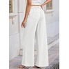 image:imageEVALESS Womens Pants Summer High Waist Wide Leg Palazzo Pants Casual Trousers Beach Travel Vacation Outfits1a White