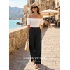 image:imageEVALESS Womens Pants Summer High Waist Wide Leg Palazzo Pants Casual Trousers Beach Travel Vacation Outfits2a Black