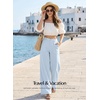 image:imageEVALESS Womens Pants Summer High Waist Wide Leg Palazzo Pants Casual Trousers Beach Travel Vacation OutfitsBeau Blue