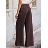 image:imageEVALESS Womens Pants Summer High Waist Wide Leg Palazzo Pants Casual Trousers Beach Travel Vacation OutfitsCoffee
