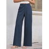 image:imageEVALESS Womens Pants Summer High Waist Wide Leg Palazzo Pants Casual Trousers Beach Travel Vacation OutfitsDirty Blue