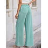 image:imageEVALESS Womens Pants Summer High Waist Wide Leg Palazzo Pants Casual Trousers Beach Travel Vacation OutfitsMint Green