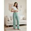 image:imageEVALESS Womens Pants Summer High Waist Wide Leg Palazzo Pants Casual Trousers Beach Travel Vacation OutfitsMint Green