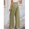 image:imageEVALESS Womens Pants Summer High Waist Wide Leg Palazzo Pants Casual Trousers Beach Travel Vacation OutfitsOlive Green