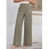 image:imageEVALESS Womens Pants Summer High Waist Wide Leg Palazzo Pants Casual Trousers Beach Travel Vacation OutfitsSmoke Green