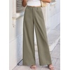 image:imageEVALESS Womens Pants Summer High Waist Wide Leg Palazzo Pants Casual Trousers Beach Travel Vacation OutfitsSmoke Green