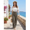 image:imageEVALESS Womens Pants Summer High Waist Wide Leg Palazzo Pants Casual Trousers Beach Travel Vacation OutfitsTaupe