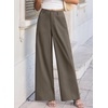 image:imageEVALESS Womens Pants Summer High Waist Wide Leg Palazzo Pants Casual Trousers Beach Travel Vacation OutfitsTaupe