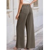 image:imageEVALESS Womens Pants Summer High Waist Wide Leg Palazzo Pants Casual Trousers Beach Travel Vacation OutfitsTaupe